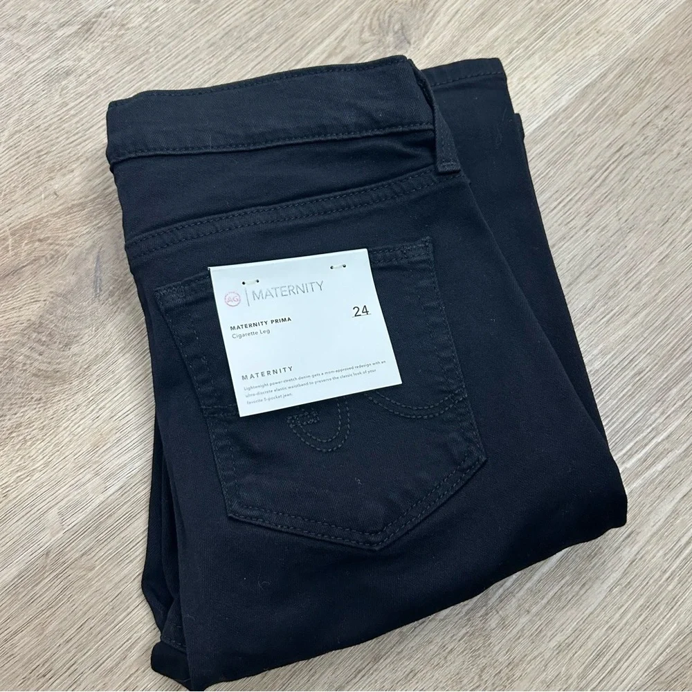 NWT AG Maternity Prima Cigarette Leg Ankle Black Jean Size 24